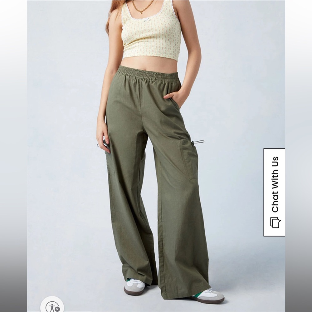 Pacsun La Hearts Linen Pull-On Baggy Cargo Pants
